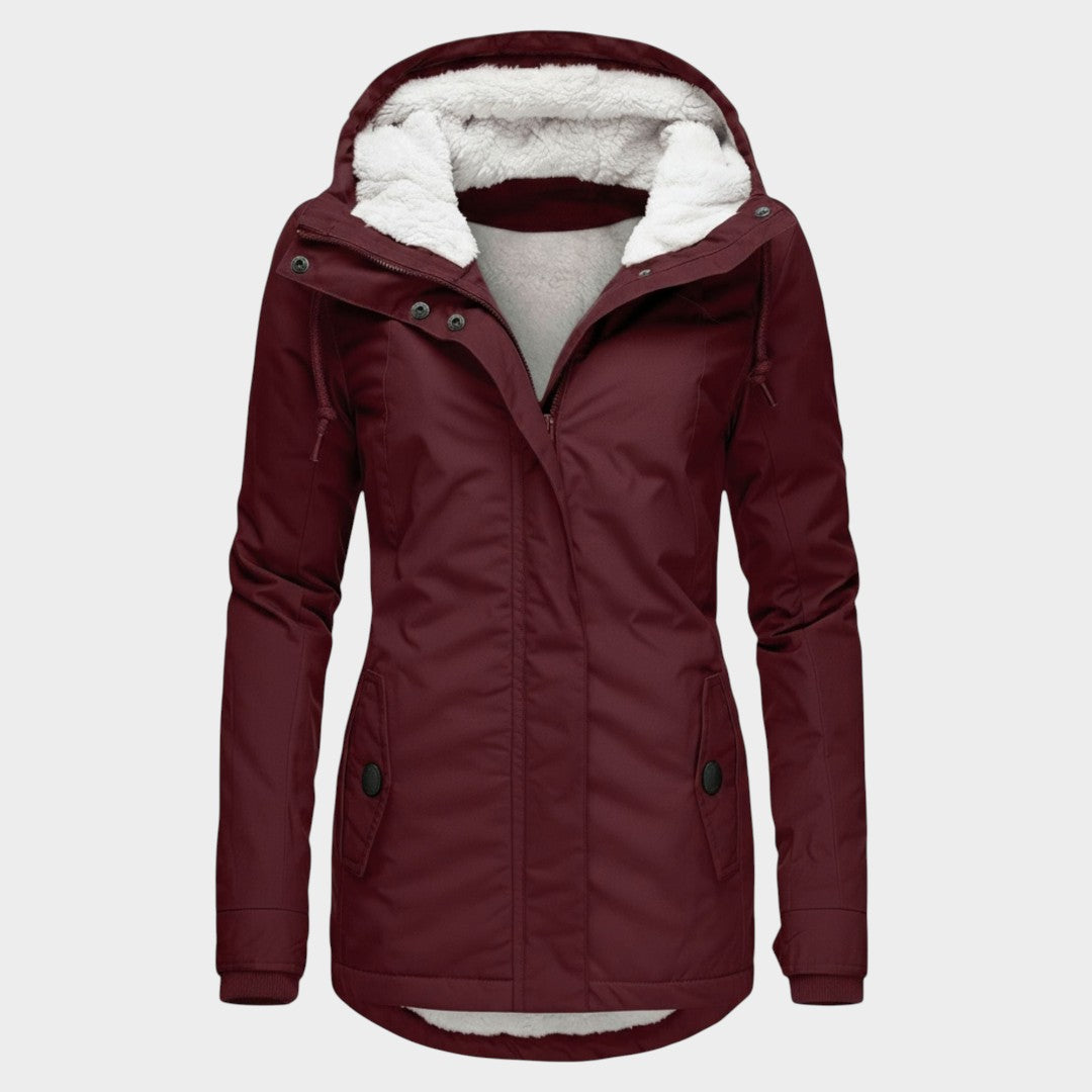 Anna | Chaqueta otoñal larga de felpa